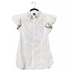 Jean Paul Gaultier white ruffled blouse.